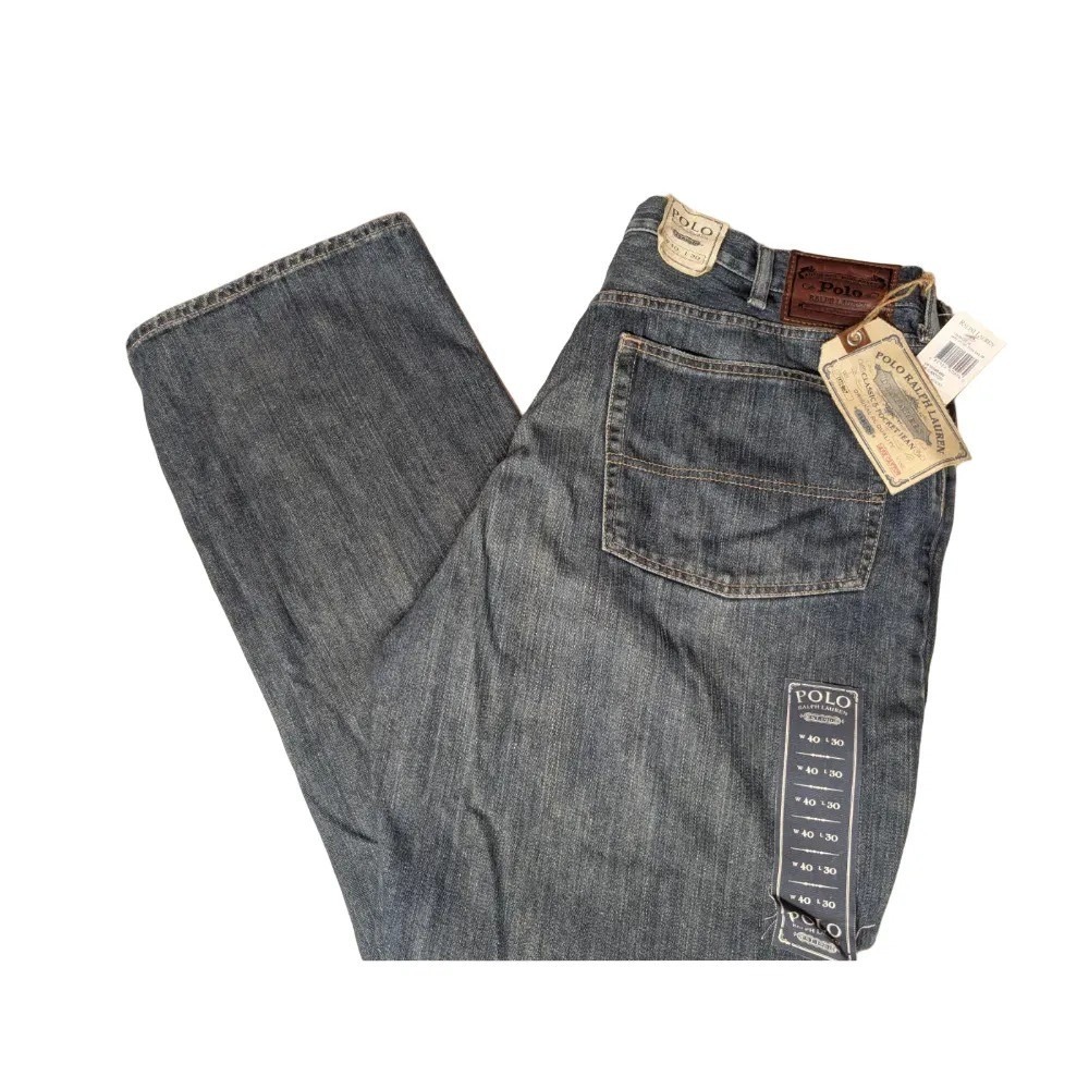 VTG DS Polo Ralph Lauren Mens Classic 5-Pocket Straight Denim Jeans 40x30 NWT